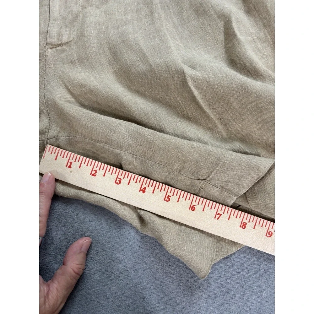 ETRO Milano Mens Pleayed Linen Shorts Size 38 US  7 In. Inseam Tan Resort Luxe